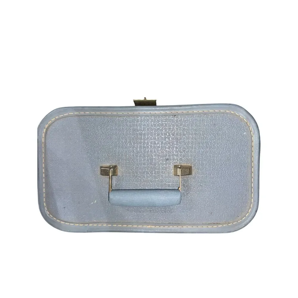 Vintage 1950s Starline Blue Train Case Vanity Cosmetic Luggage MCM Baltimore